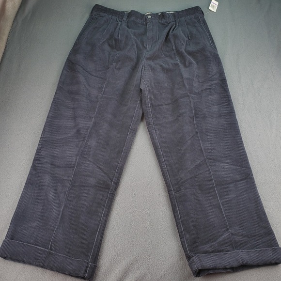 IZOD Mens 8 Wale Washed Corduroy O-G Chino Metrix Fit Double Pleat Pants 38x28 - Picture 3 of 8